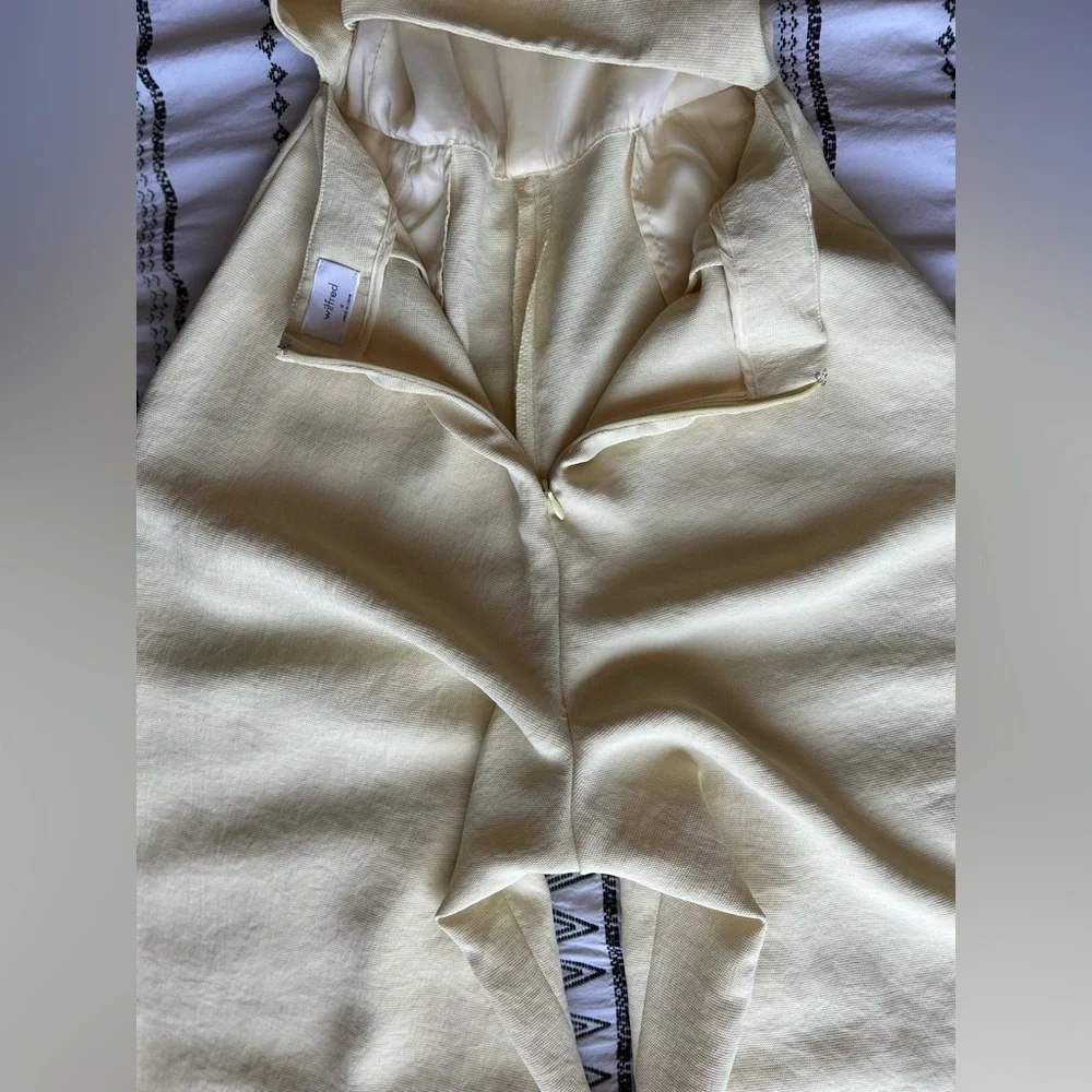 Aritzia Wilfred Coulement Open Back Jumpsuit Lemon Meringue. Size 4 - Picture 7 of 16
